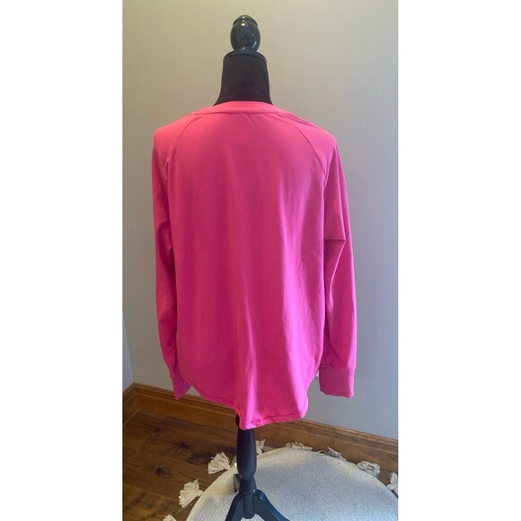 Members Mark Top Plus Size XL Bright Pink Brushed Long Sleeve + Stretch T Shirt - Picture 4 of 9